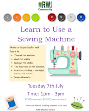 Link to poster for Learn to Sew 7 July 2026 at Ruth Winston Centre