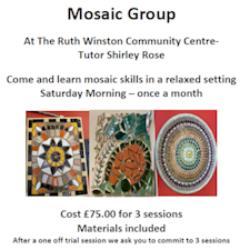 Link to poster for the Mosaic Group that meets at Ruth Winston Centre one Saturday a month